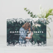 Cadre de flocon de neige | Carte photo de vacances (Debout devant)