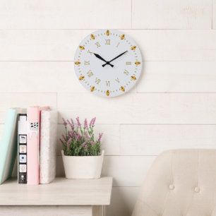 Cadre de Horloge Élégant en Chiffres Romains Dorés