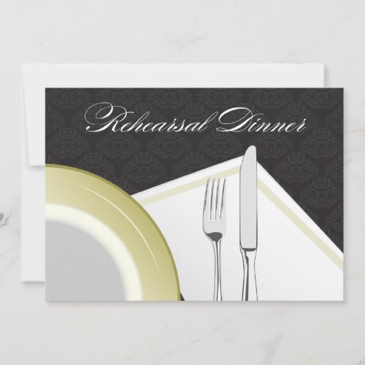 Cadre de la répétition Dîner Invitation (noir) (Devant)
