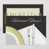 Cadre de la répétition Dîner Invitation (noir) (Devant / Derrière)