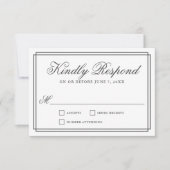 Cadre de mariage élégant et simple RSVP (Devant)