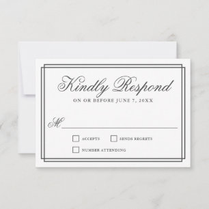 Cadre de mariage élégant et simple RSVP