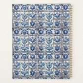 Cadre de monogramme chic bleu blanc Toile de Jouy (Dos)