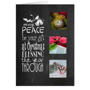 Cadre de Noël Blackboard avec photos de vacances