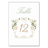 Cadre de numéro de table aux roses blanches (Dos)