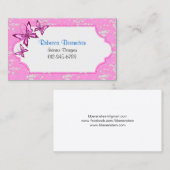 Cadre de papillon rétro Carte de visite décoratif (Devant / Derrière)