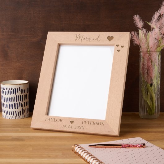 Cadre de photo de fiançailles élégant avec nom per (Gauche)