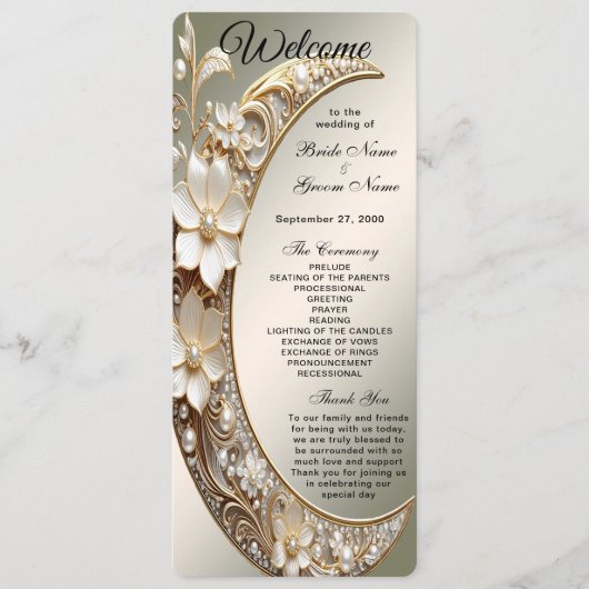 Cadre de Programme de Mariage Croissant Décoratif (Devant)