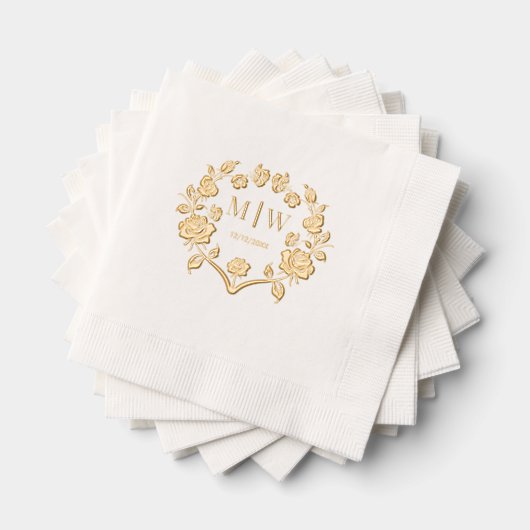 Cadre de roses pour les initiales 2 du marié et de (Insitu (empilé))