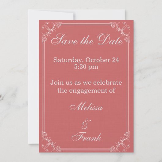 Cadre de Save the Date élégant (Devant)
