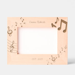 Cadre de souvenir de nom de notes de musique éléga