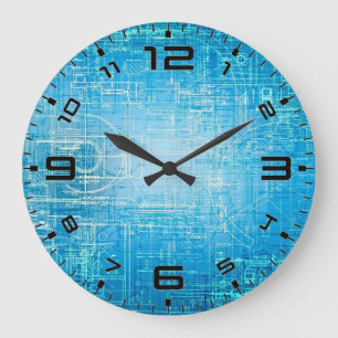 Cadre de technologie cybernétique - Horloge murale