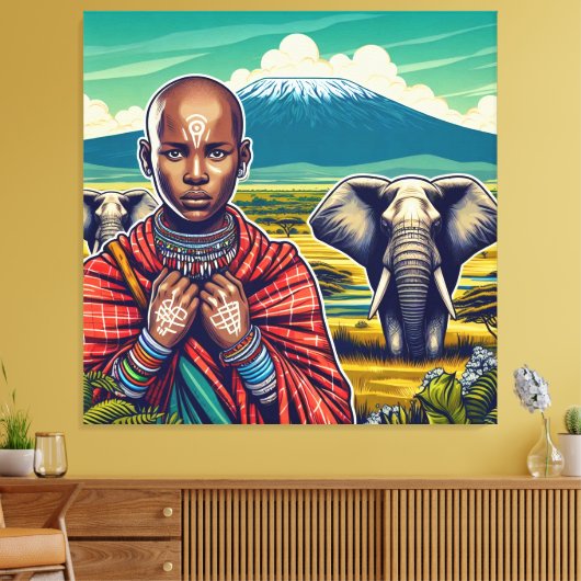 CADRE DE TOILE D'ART MASAI (Insitu(Salon))