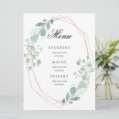 cadre de verdure délicat mariage Menu (Debout devant)