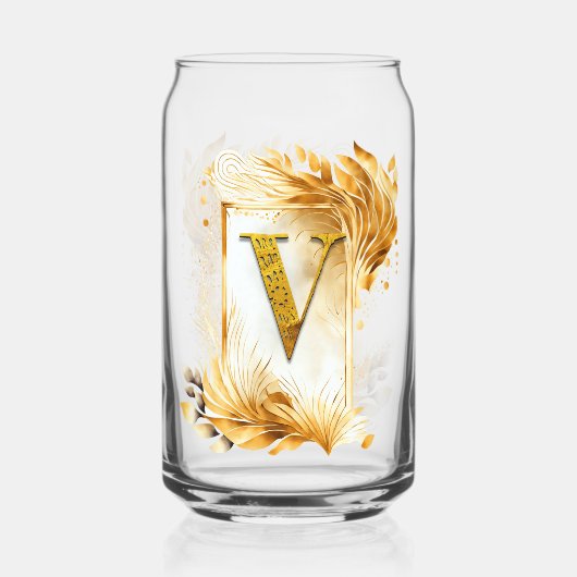 Cadre décoré d'un monogramme doré V (Recto)