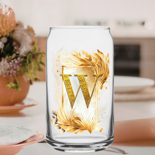 Cadre décoré d'un monogramme doré W
