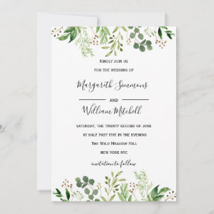 Cadre d'été Watercolor Faire-part de mariage