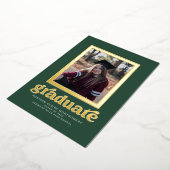 Cadre d'huile sur la Faire-part de graduation vert (Rotation)