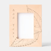 Cadre d'image en bois gravé Feuille personnalisé (Recto)
