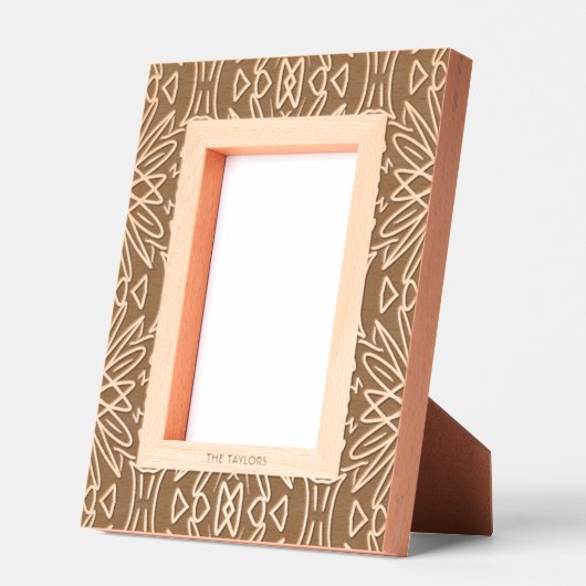 Cadre d'image en bois gravé rustique et élégant (Gauche)