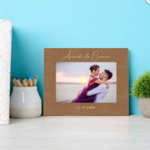 Cadre d'image gravé laser monogramme simple Mariag