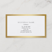 Cadre d'or Carte de visite métallique blanc minima (Dos)