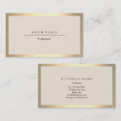 Cadre d'or Carte de visite métallique ivoire minim (Devant / Derrière)