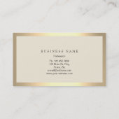 Cadre d'or Carte de visite métallique ivoire minim (Dos)