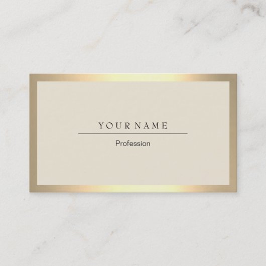 Cadre d'or Carte de visite métallique ivoire minim (Devant)