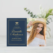 cadre d'or faire-part de graduation en soins infir (Debout devant)