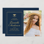 cadre d'or faire-part de graduation en soins infir (Devant / Derrière)