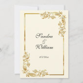 Cadre d'or Tradition Cream Invitation (Dos)