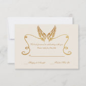 Cadre doré avec carte de réponse d'ailes (Devant)