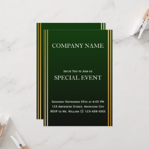 Cadre doré Carte d'invitation Green Corporate Part
