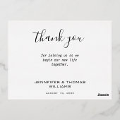 Cadre doré photo mariage, Carte de remerciements s (Verso)