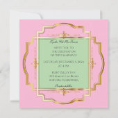 Cadre Doré Séduisant Invitation de Mariage (Dos)