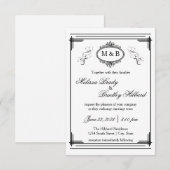 Cadre doublé blanc/noir - Faire-part de mariage 3x (Devant / Derrière)