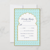 Cadre élégant Arc Aqua mariage indien Carte RSVP (Devant)