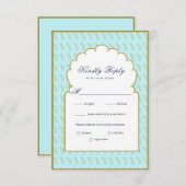 Cadre élégant Arc Aqua mariage indien Carte RSVP (Devant / Derrière)