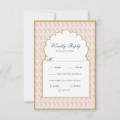 Cadre élégant Arc mariage indien rose Carte RSVP (Devant)