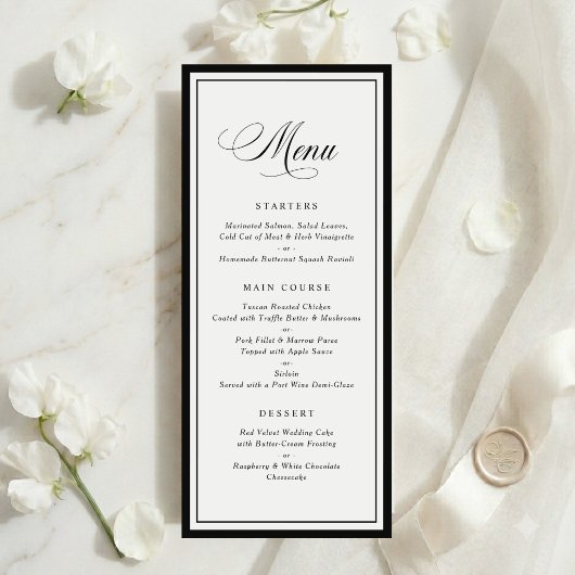 Cadre Élégant Classique de Bordure de Menu de Mari