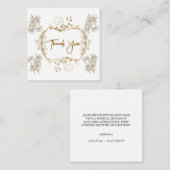 Cadre élégant doré carte de remerciement (Devant / Derrière)