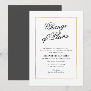 Cadre élégant en or carte de mariage reporté