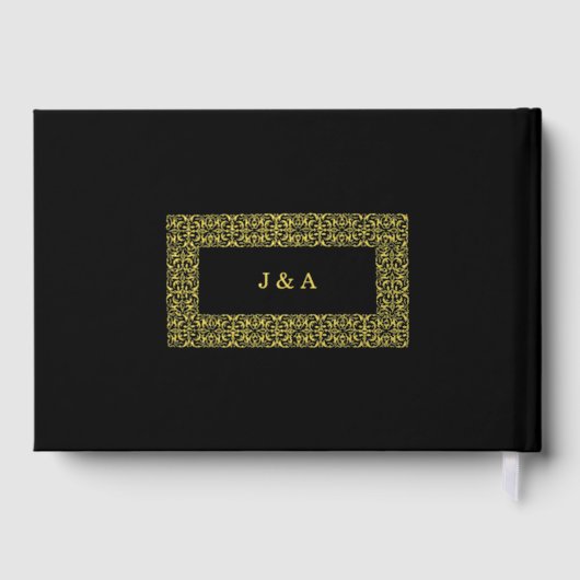 Cadre élégant en or chic sur feuille d'or noir (Verso)