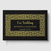 Cadre élégant en or chic sur feuille d'or noir (Recto)