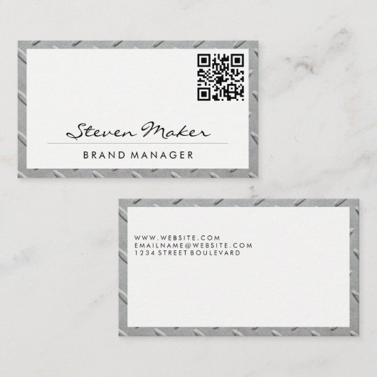 Cadre en acier métallique | Carte de visite de cod (Devant / Derrière)