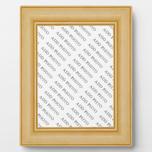 Cadre En Bois Clair Tan Basic Ajouter Plaque Photo (Devant)