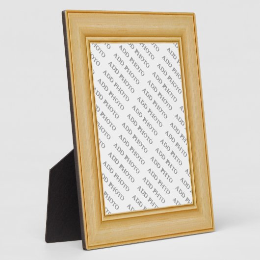 Cadre En Bois Clair Tan Basic Ajouter Plaque Photo (Côté)