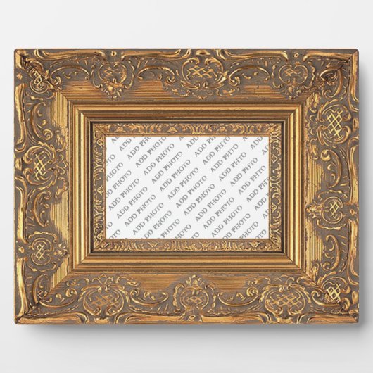 Cadre en bois fantaisie Ajouter Plaque photo (Devant)