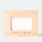 Cadre en bois gravé avec nom de mariage simple (Recto)
